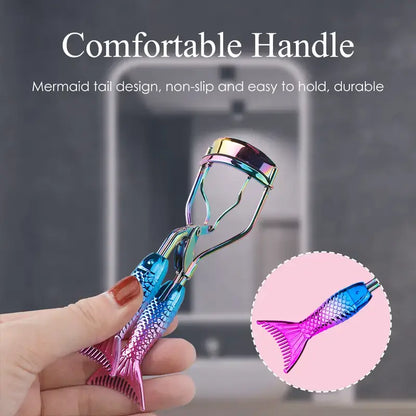 ’1Pc Gradient Purple Curled Upswept Lashes for All Eyes’ - Blue gradient powder mermaid handle eyelash curler